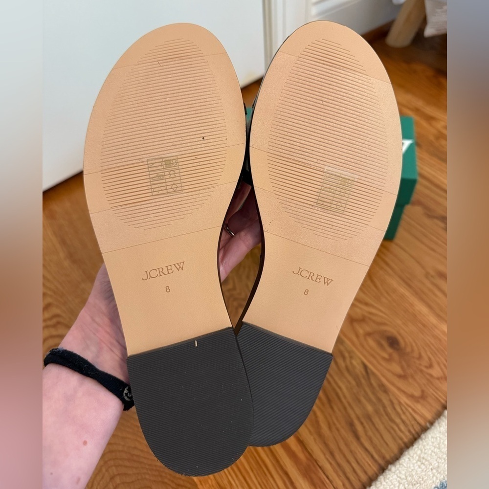 NIB J.Crew Georgina Sandals in Canvas and Leather Strap Slide Sandals size 8 - Picture 5 of 7